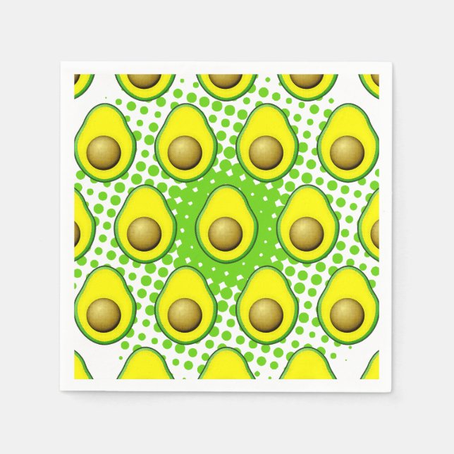 Servilleta De Papel Dibujo de aguacate estilo vintage (Anverso)