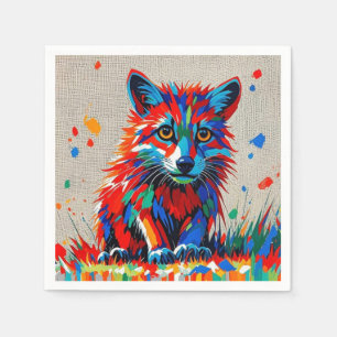 Servilleta De Papel Dibujo de arte animal abstracto de Puppy Expressiv