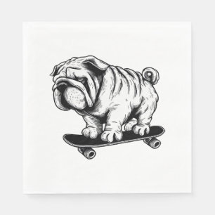 Servilleta De Papel Dibujo de arte callejero del perro de pug