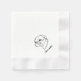 Servilleta De Papel Dibujo de arte de línea personalizable