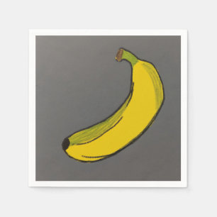 Servilleta De Papel Dibujo de Banana con Crayón
