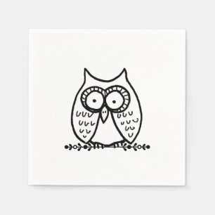 Servilleta De Papel Dibujo de búho de dibujos animados divertido de oj
