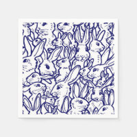 Dibujo de conejo blanco azul de la marina