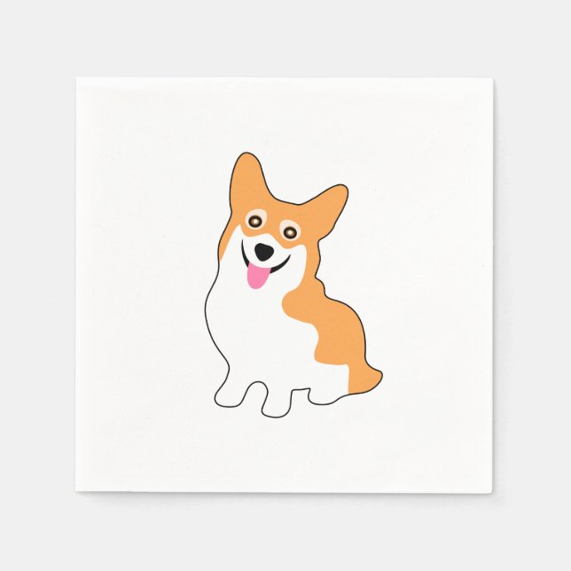 Servilleta De Papel Dibujo de Corgi (Anverso)