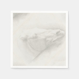 Servilleta De Papel Dibujo de cosecha de vintage de la cabeza blanca c