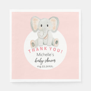 Servilleta De Papel Dibujo de elefante con rubor adorable en acuarela