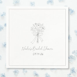 Servilleta De Papel Dibujo de estilo a mano Sketch Floral Fresco Desay