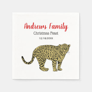 Servilleta De Papel Dibujo de gato manchado de leopardo guepardo vinta
