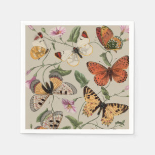 Servilleta De Papel Dibujo de la Colección de Mariposas y Polillas de