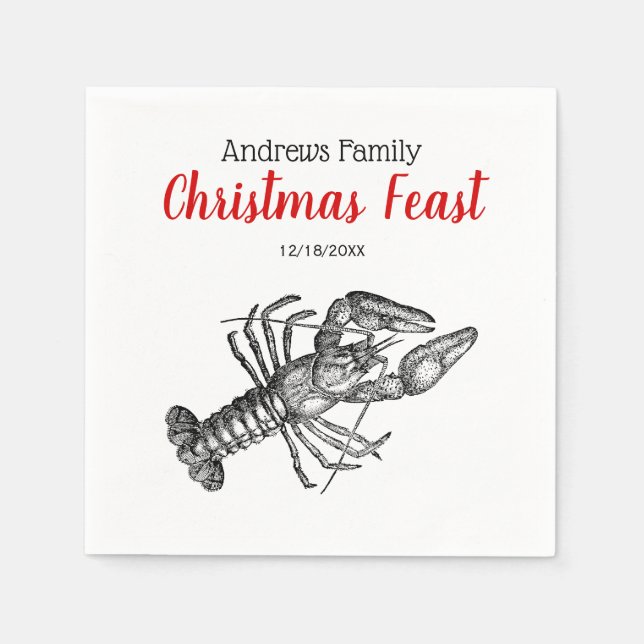 Servilleta De Papel Dibujo de la langosta #1 (Anverso)