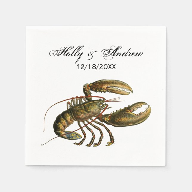 Servilleta De Papel Dibujo de la langosta n° 3 (Anverso)