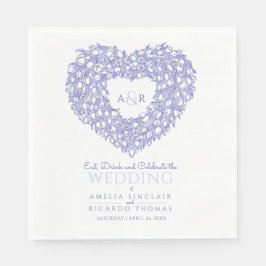 Servilleta De Papel Dibujo de la tinta azul tulipán boda azul