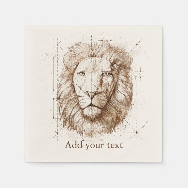 Servilleta De Papel Dibujo de León (Anverso)