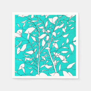 Servilleta De Papel Dibujo de línea de planta de árbol de Ficus sobre