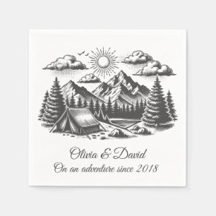 Servilleta De Papel Dibujo de paisajes de época para boda