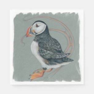Servilleta De Papel Dibujo de pájaros del Puffin del Atlántico