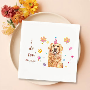 Servilleta De Papel Dibujo de perro de Golden Retriever Personalizado