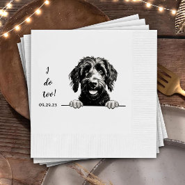 Servilleta De Papel Dibujo de perro de goldendoodle personalizado yo t