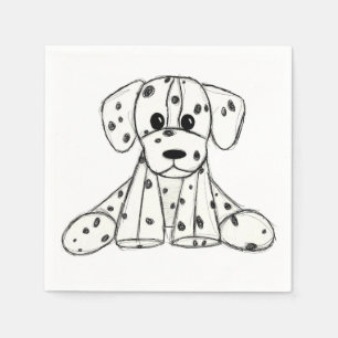 Servilleta De Papel Dibujo de perro de peluche dálmata contorno simple