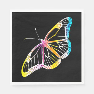 Servilleta De Papel Dibujo del arco iris de monarca colorido de maripo