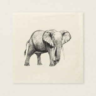 Servilleta De Papel Dibujo del elefante africano