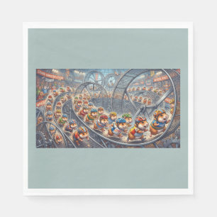 Servilleta De Papel Dibujo deportivo de la divertida carrera de hámste
