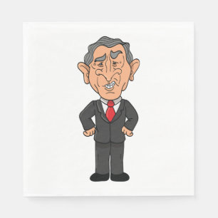 Servilleta De Papel Dibujo divertido de George W Bush
