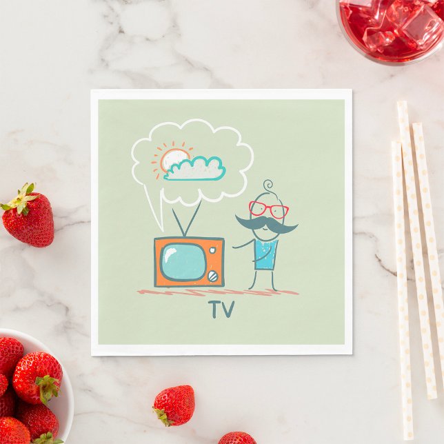 Servilleta De Papel Dibujo divertido de televisión vintage (Subido por el creador)