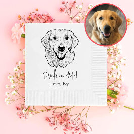 Servilleta De Papel Dibujo personalizado de mano de perro con recupera