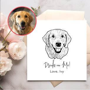 Servilleta De Papel Dibujo personalizado de mano de perro con recupera