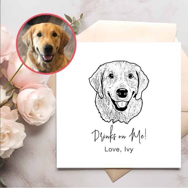 Servilleta De Papel Dibujo personalizado de mano de perro con recupera (Subido por el creador)