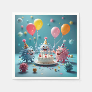 Servilleta De Papel Dibujos animados de cumpleaños divertidos con gérm