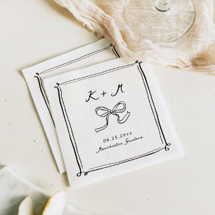 Servilleta De Papel Dibujos de boda caprichosos a mano