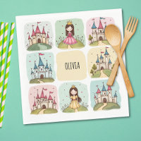 Dibujos de castillo de cuento de hadas y princesa 