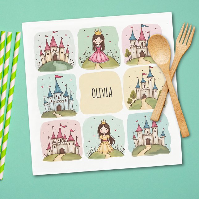 Servilleta De Papel Dibujos de castillo de cuento de hadas y princesa  (Subido por el creador)