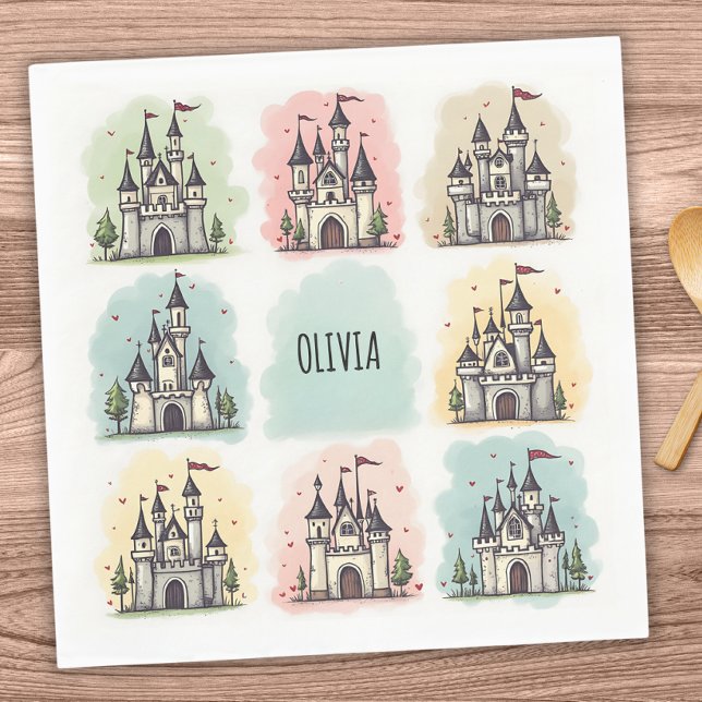 Servilleta De Papel Dibujos de castillos de cuentos de hadas adorables (Subido por el creador)