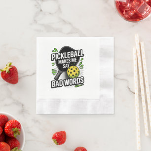 Servilleta De Papel Dibujos Divertidos de Pickleball Me Hacen Decir Pa