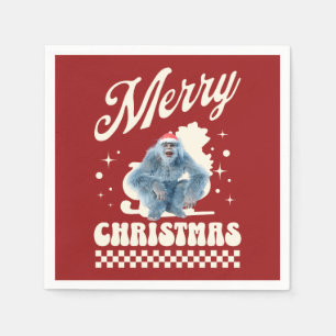Servilleta De Papel Dibujos divertidos de Yeti de Navidad con humor fe