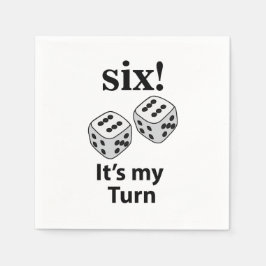 Servilleta De Papel Dice Rolling Six It's My Turn Roll Dice Fiesta