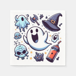 Servilleta De Papel Dichosos Fantasmas y Divertido Halloween Espeluzna