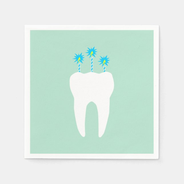 Servilleta De Papel Diente de la celebración con velas (Anverso)