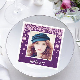 Servilleta De Papel Diferentes de cumpleaños con diamantes de fotos mo