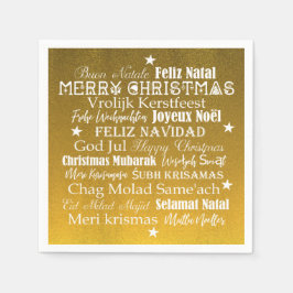 Servilleta De Papel Diferentes idiomas de Feliz Navidad