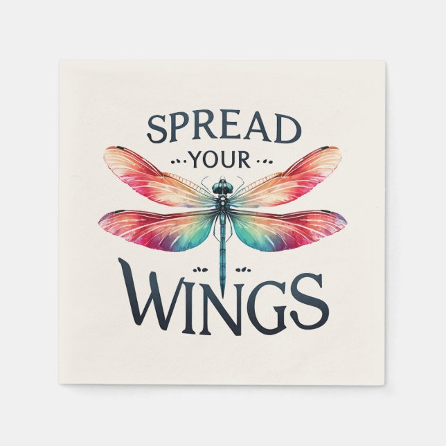 Servilleta De Papel Difunde tus alas - Dragonfly artístico (Anverso)