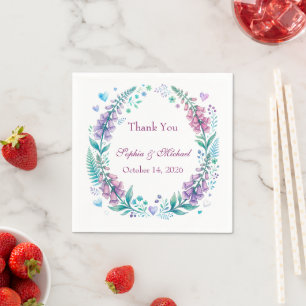Servilleta De Papel Digitalis romántica de bodas de dedalera