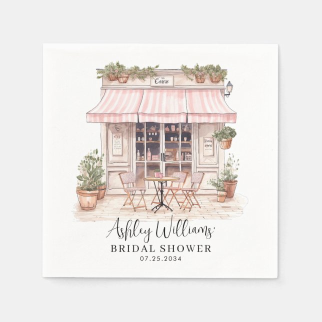 Servilleta De Papel Dijo Que Sí París Cafe Francés Ducha De Novias (Anverso)