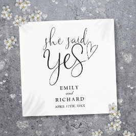 Servilleta De Papel Dijo Que Sí Partido De Compromiso Negro Y Blanco