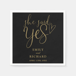 Servilleta De Papel Dijo Que Sí, Partido De Compromiso Negro Y Oro