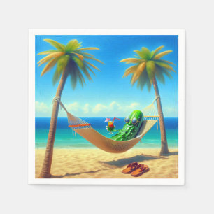 Servilleta De Papel Dill Pickle With Coctail In The Hammock