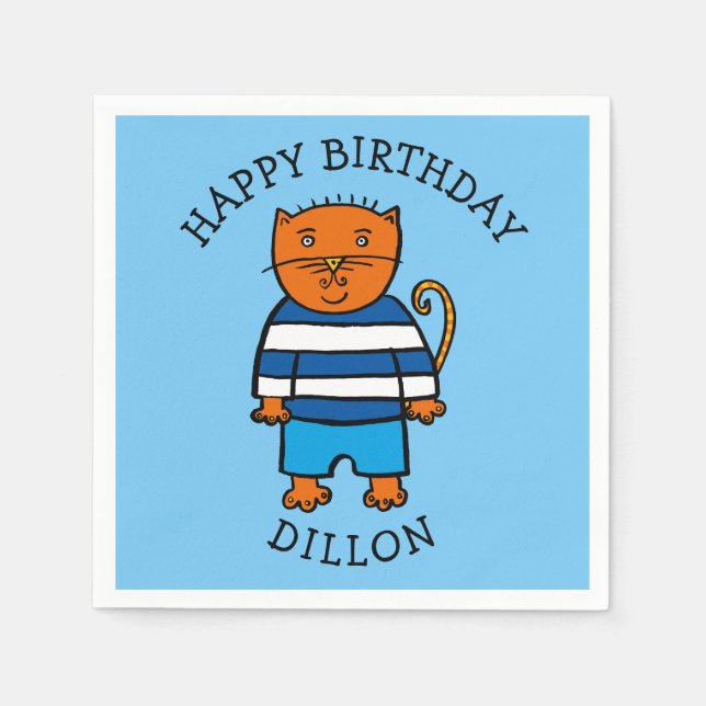 Servilleta De Papel Dillon el gato personalizado (Anverso)